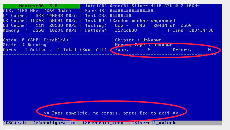 “Pass complete, no errors”